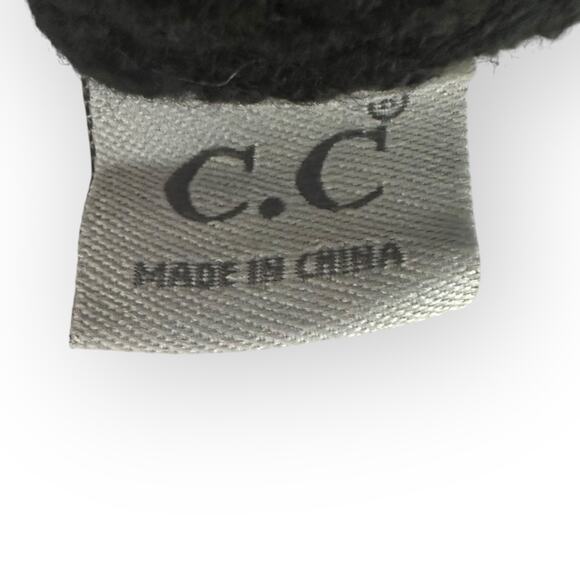 C.C NWT Fur Pom CC Beanie HAT43 Black With Natural Pom Winter Hat Slouchy - Picture 5 of 6